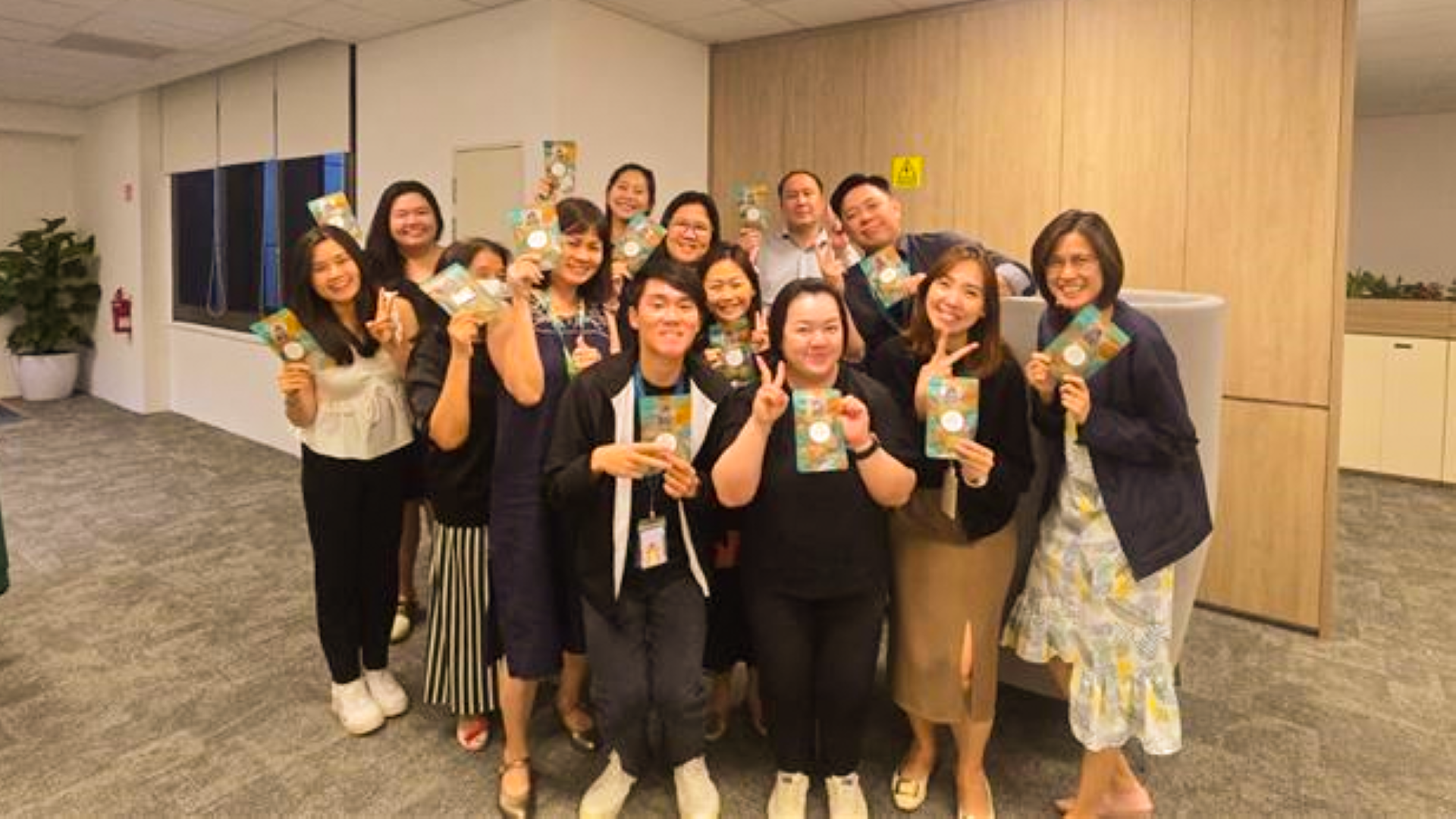 Image of ALPS staff with their Hari Raya festive goodies 
